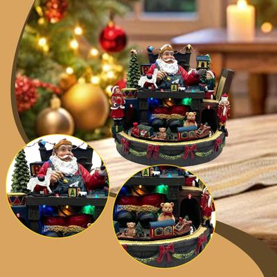 Christmas Music Box with Lights Collection Ornament Home Decor for Kids Women Centerpiece Table