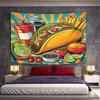 "Colorful Taco Fiesta with Sides" Pattern Wall Hanging Tapestry Decorative Tapestry Home Decor for Bedroom and Living Room