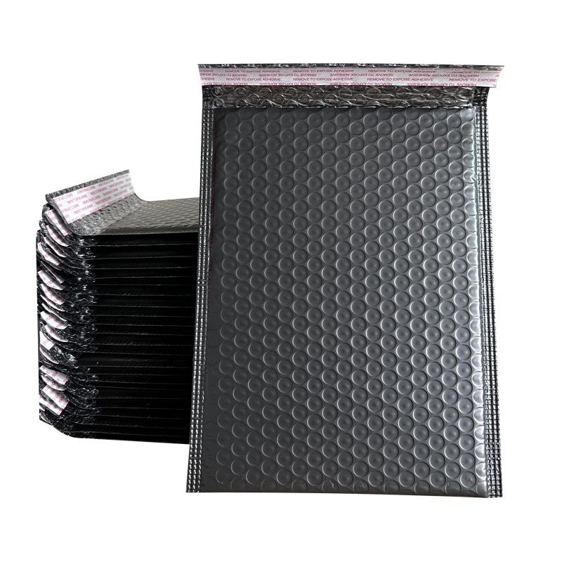 Black Shockproof Bubble Mailer with Self-Adhesive Closure for Clothing and Small Items