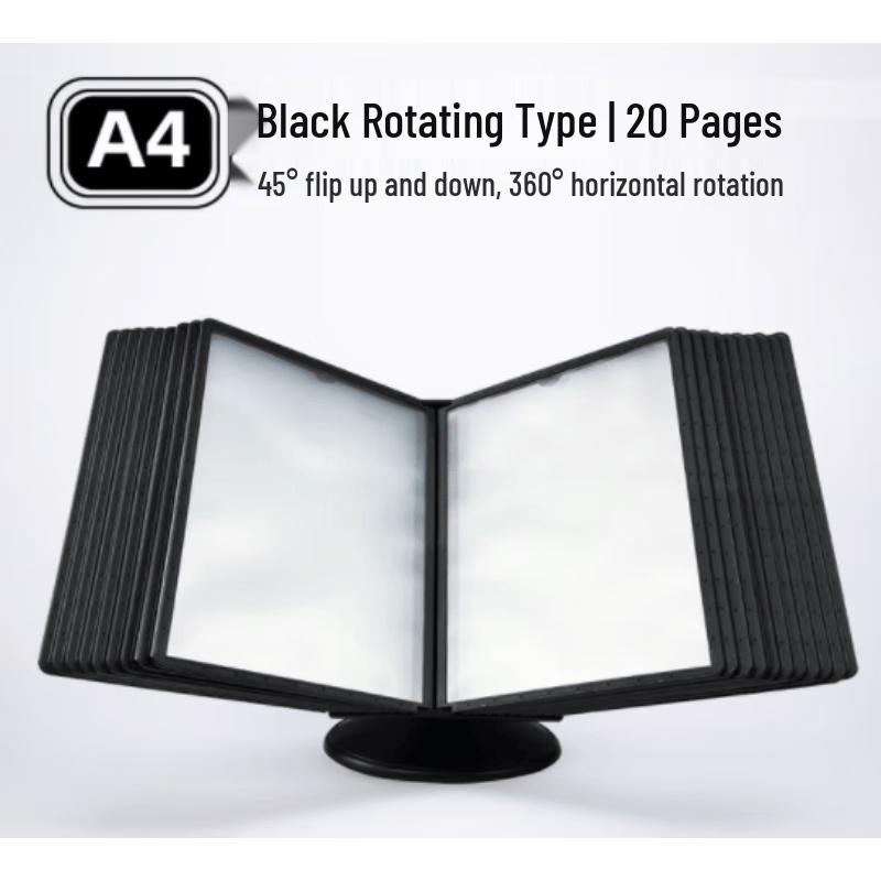 A4 Desktop Rotating Flip File Display Holder
