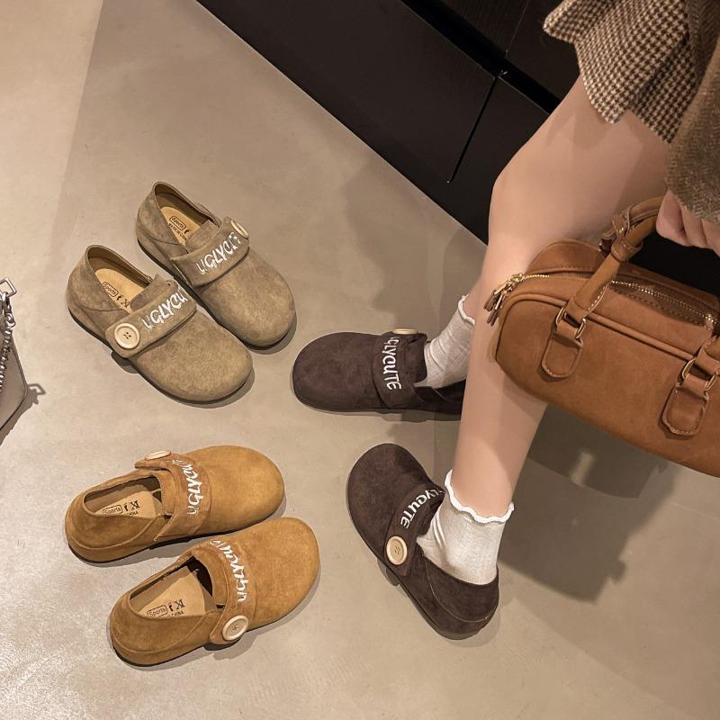 New inner height increase all-inclusive women's new one-pedal loafer single shoes platform Boken