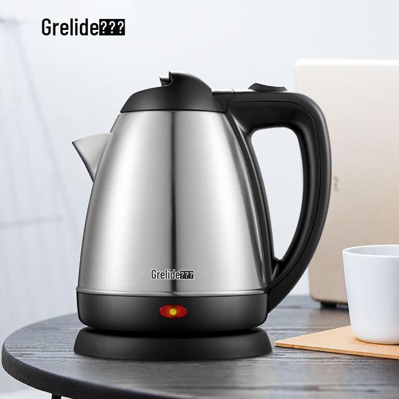 Grelide 1.2L Stainless Steel Electric Kettle CN plug (adapter included)