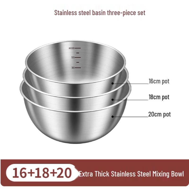 Mengzhang Food-Grade Stainless Steel Mixing Bowl