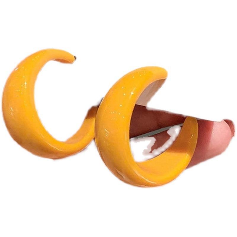 Dopamine Color Wide Face Earrings Women's Earrings Japanese and Korean Sweet Simple Large Circle Earrings Exaggerated Earrings