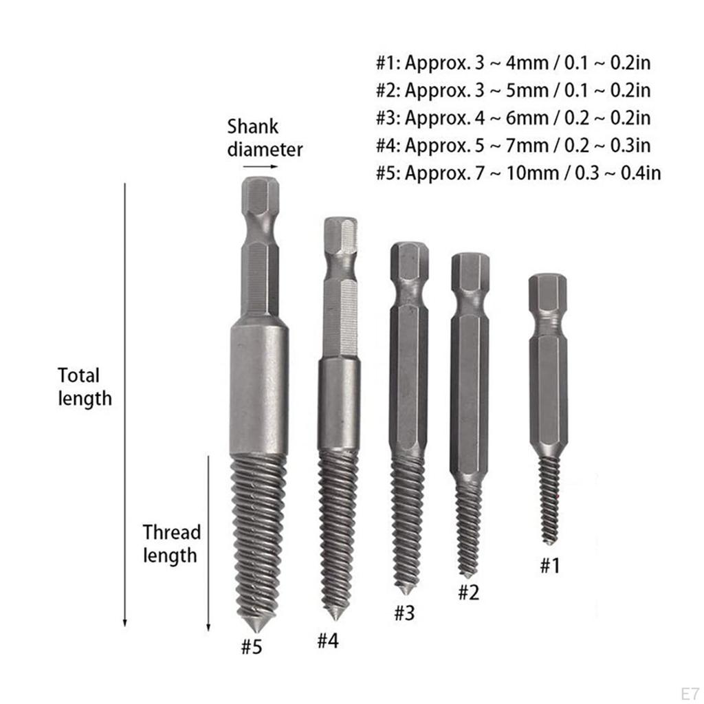Damaged Screw Extractor Studs Removal Tools High Hardness Multipurpose Sturdy Removing Broken Nuts