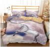 White Horse Print Bedding Set,Unicorn Pattern Duvet Cover Set with Zipper Pillowcase Gifts Multi Styles Customizable Size
