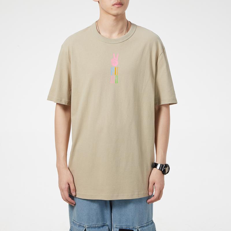 Puma Cartoon Print Round Neck Short Sleeve T-Shirt Men Tops Khaki 533039-42