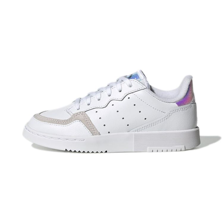 Adidas Originals Super Court Casual Slip-Resistant Shock Absorbing Durable Support Low-Top Kids Sneakers Kids Sneakers White Gray EG9080