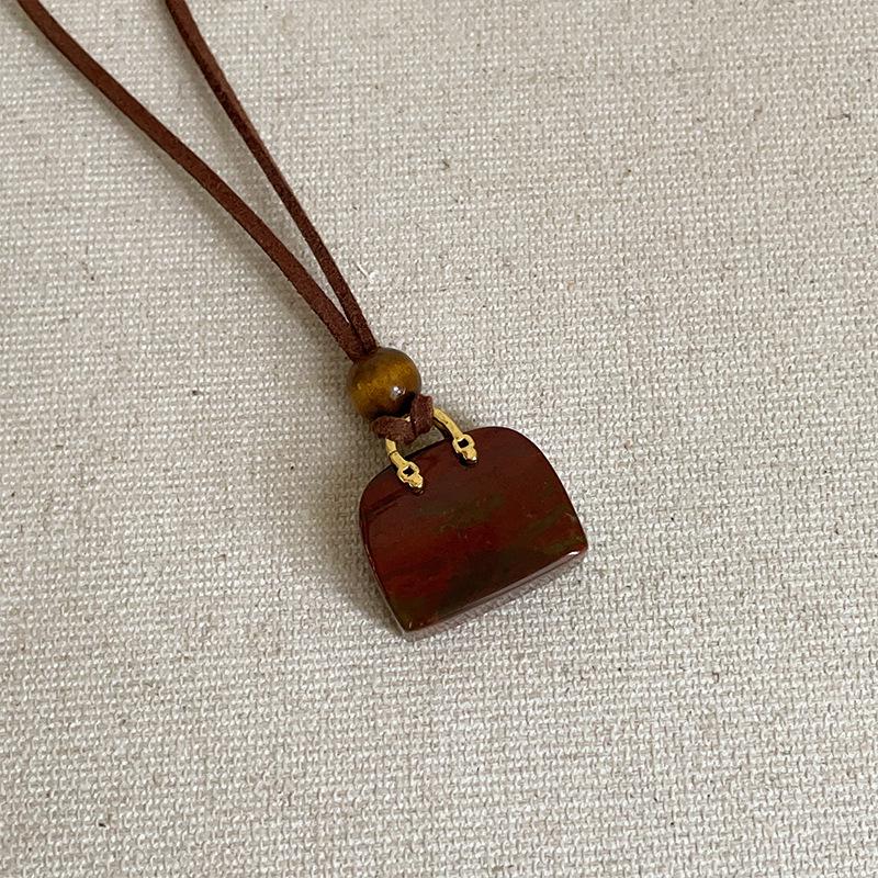 Women's Tiger's Eye Stone Pendant Necklace - Autumn/Winter Fashion Choker & Sweater Chain