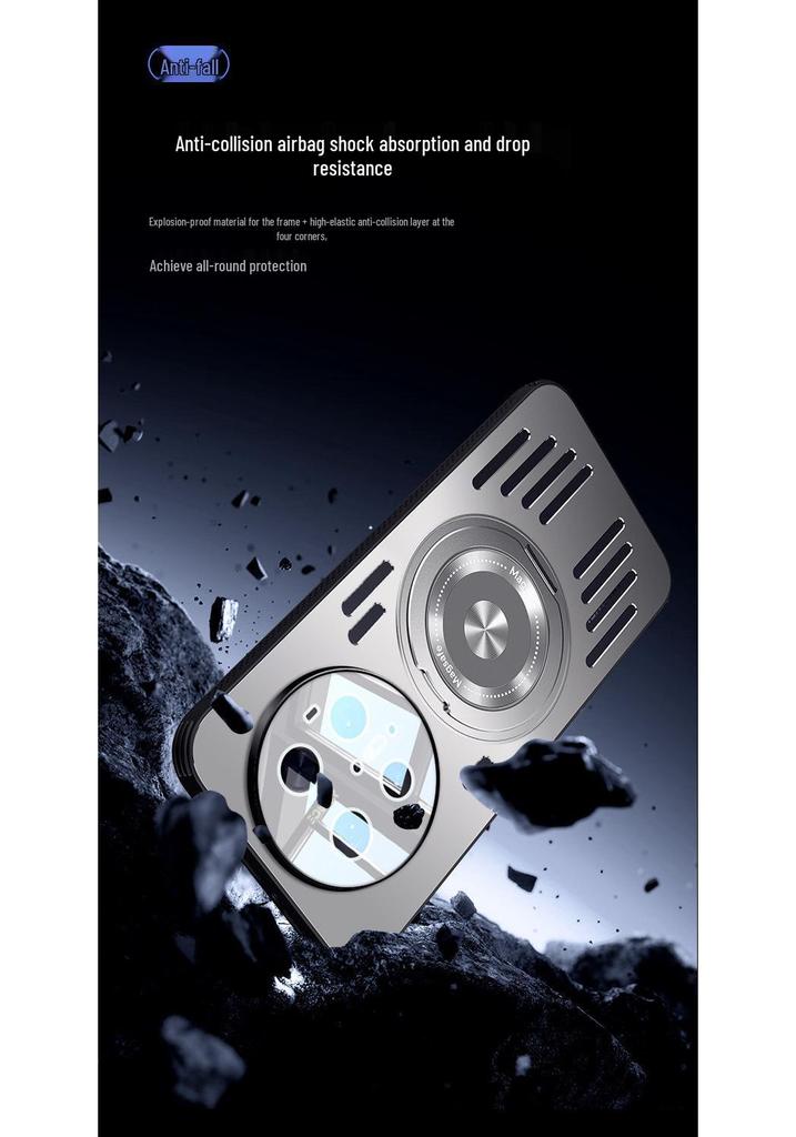 Huawei Mate70 Ultra-Thin Magnetic Stand Phone Case with Aluminum Heat Dissipation, Compatible with Mate70Pro.