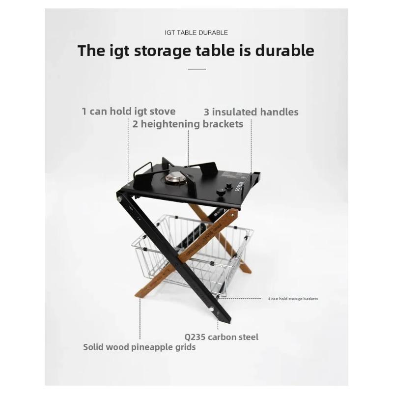 Outdoor Folding Multifunctional Tactical Table Camping X-type Flat Replacement IGT Tables Lightweight Double-layer Storage Rack