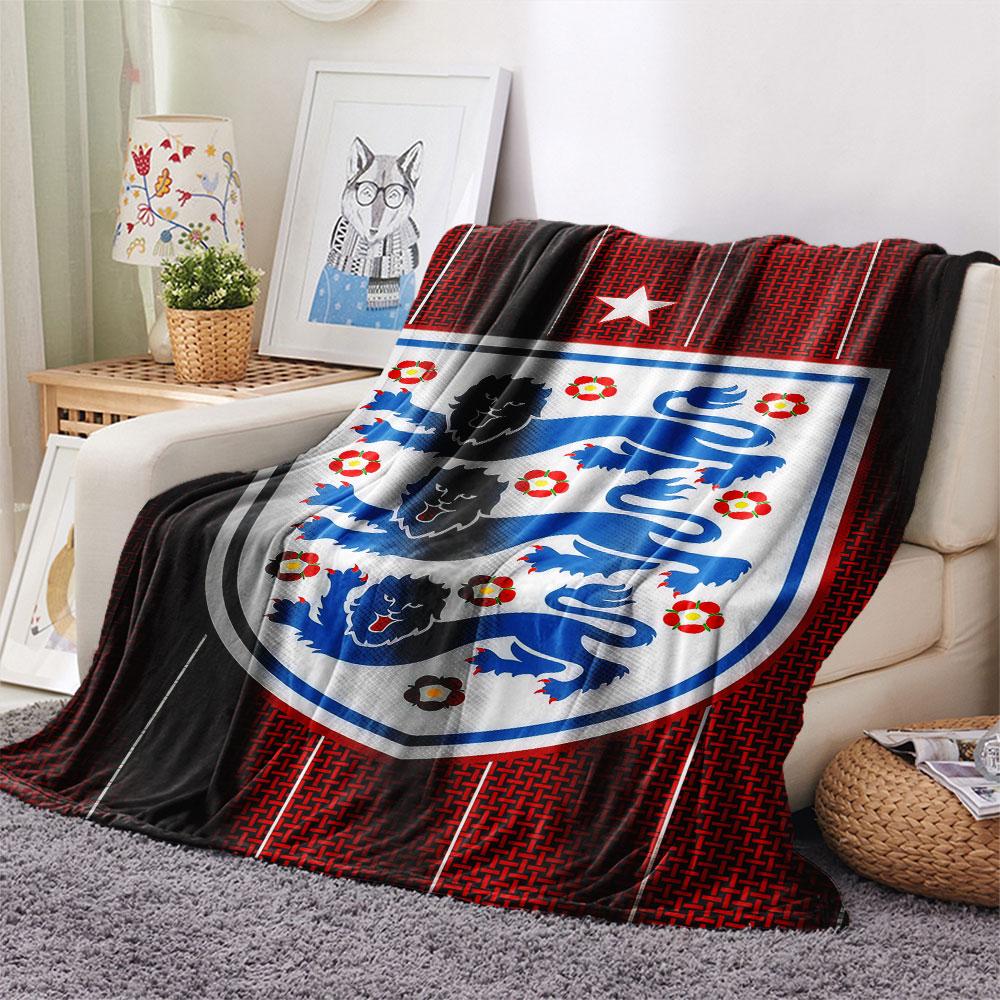 England national football logo Printed Flannel Blanket, soft throw for bedroom sofa, washable,soccer fan merchandise, great gift.