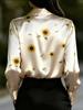 European & American Women's Floral Retro Long Sleeve French Shirt 2026 Design