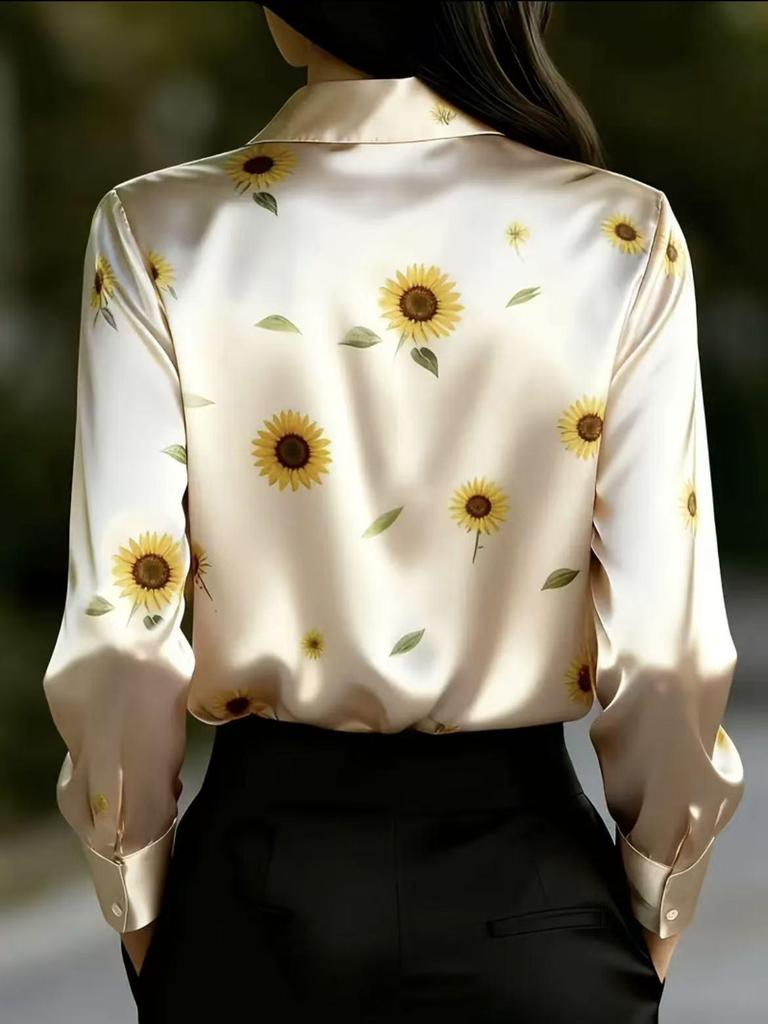European & American Women's Floral Retro Long Sleeve French Shirt 2026 Design