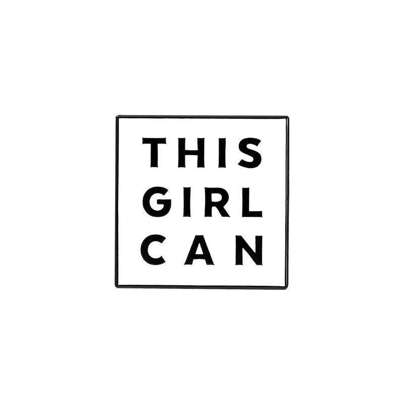Chic This Girl Can Brooch Pin Modern Alloy Enamel Badge Perfect For Occasion Every