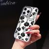 Clear Black Rose Phone Case for iPhone 17 Air 16E 16 15 Pro Max 14 Plus 13 12 Mini X Xs 8 7 Soft TPU Cover Coques Accessory
