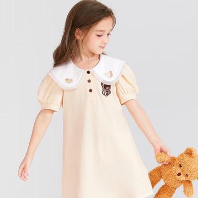 PawinPaw Girls' Cartoon Bear Princess Doll Collar Summer Dress