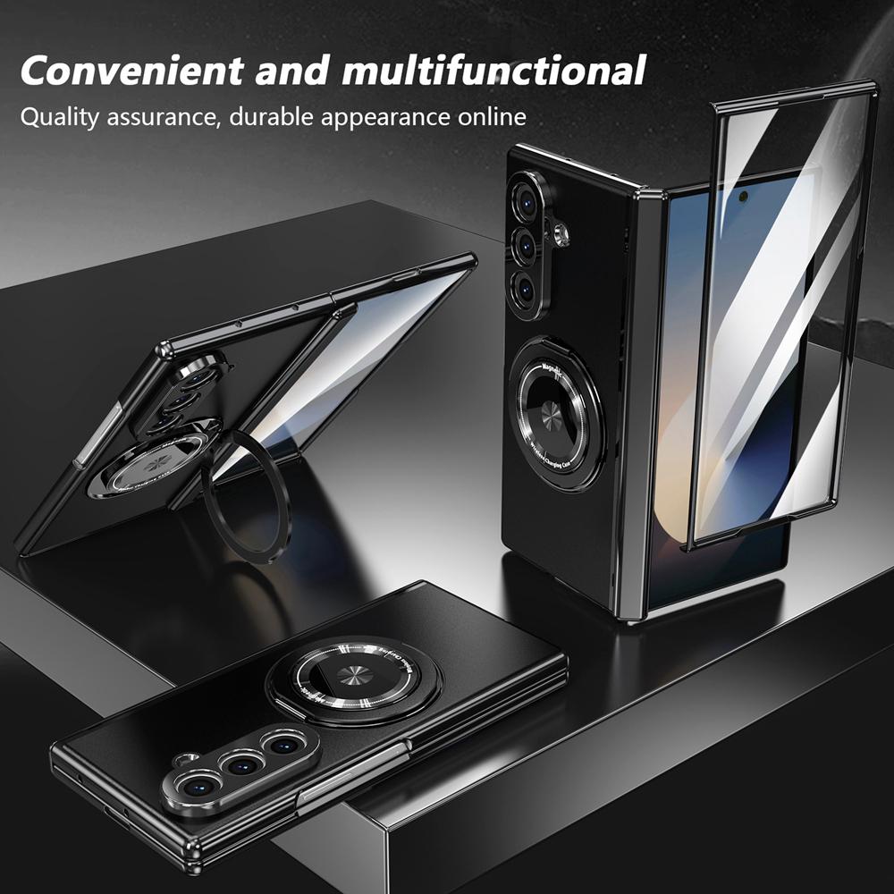 KEYSION 360°Rotating Magnetic Ring Stand Case for MagSafe for Samsung Galaxy Z Fold 7 5G Hinge Phone Cover with Screen Protector