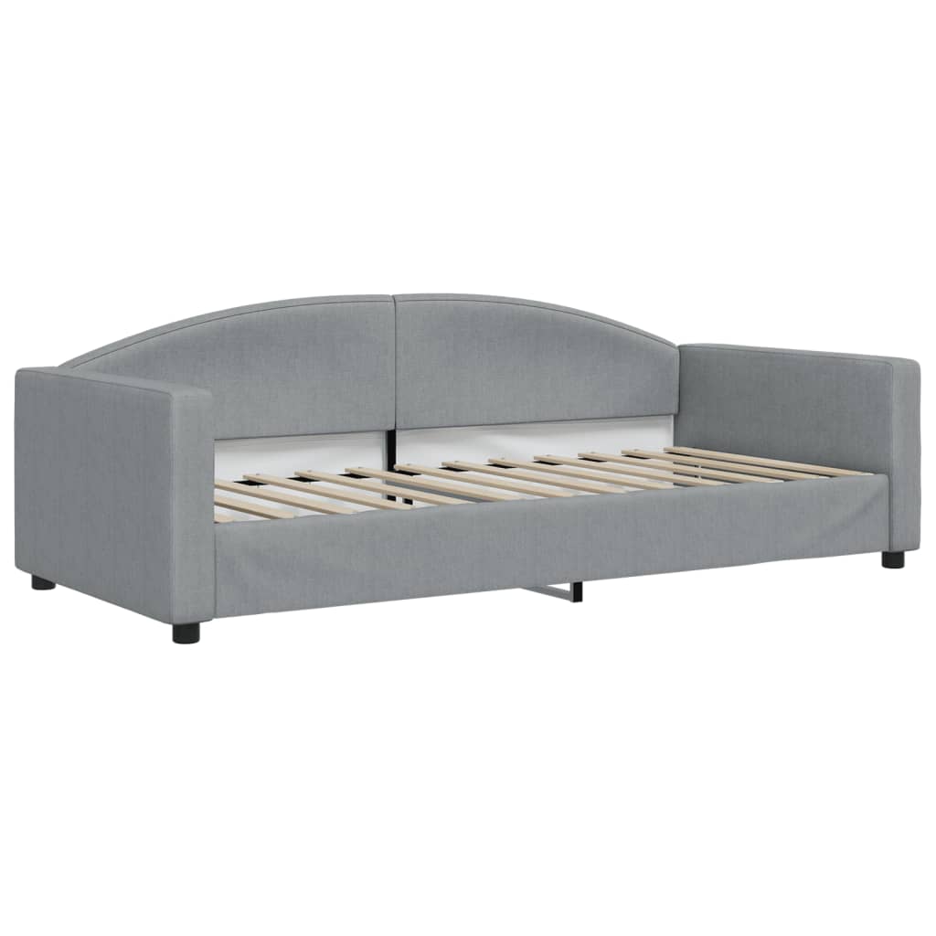 Pull Out Daybed Light Grey 90x200 cm Fabric