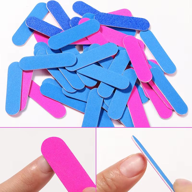 100Pcs Double Side Nail Files Mini Sanding Buffer Block Set For Gel Polish Polishing Manicure Pedicure Salon Nail Art Tool