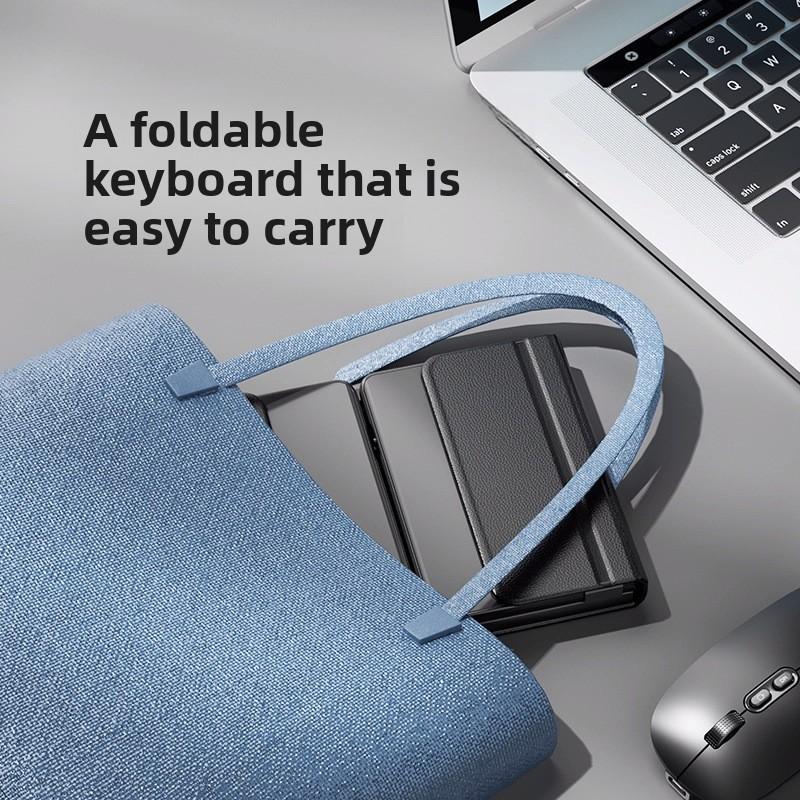 Tri-fold Keyboard Wireless Bluetooth Foldable Small Keyboard Suitable for Desktop Computers and Notebooks