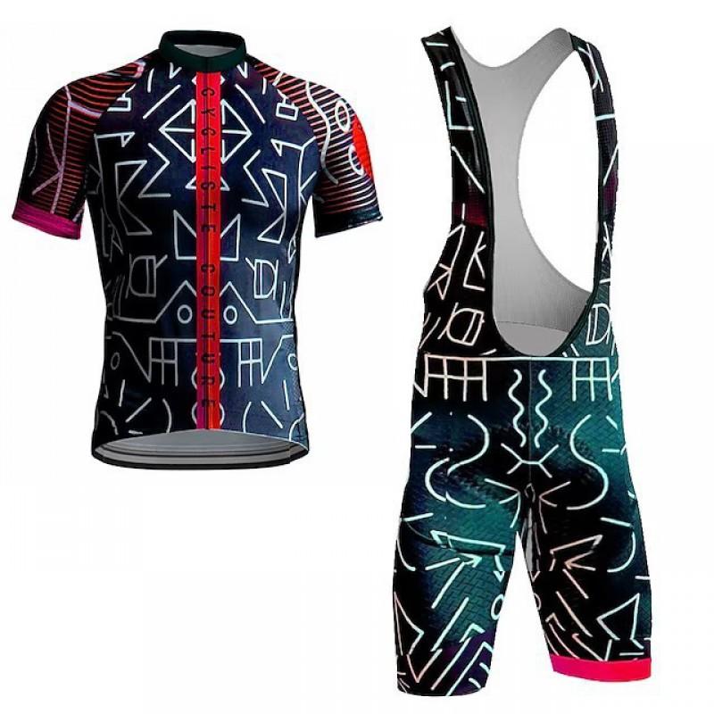 Short Sleeve Cycling Jersey Bib Shorts Set Breathable Quick Dry Wear Men Women