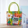 Small Fresh Plastic Woven Handbag Bow Handwoven Bag Wrench Gift Packaging Bag Bow Plastic Woven Bag