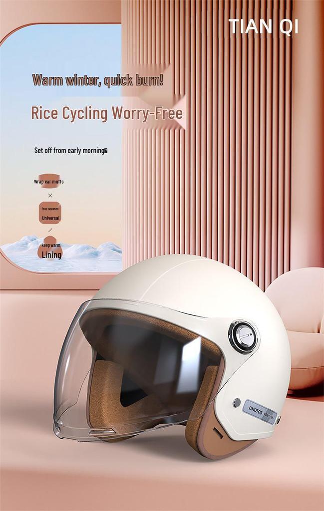 3C Certified National Standard Electric Scooter Helmet: Men's Transparent, All-Season, Universal Safety Half Helmet