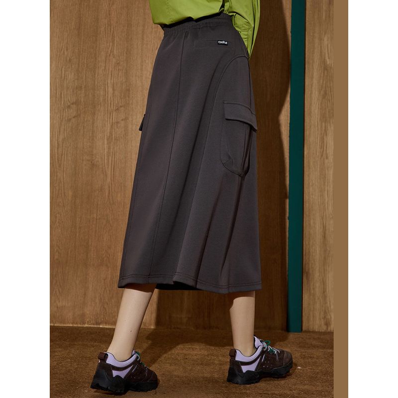 Coolhut New Autumn Drawstring Women's Casual Simple Versatile A-Line Elastic Waist Skirt