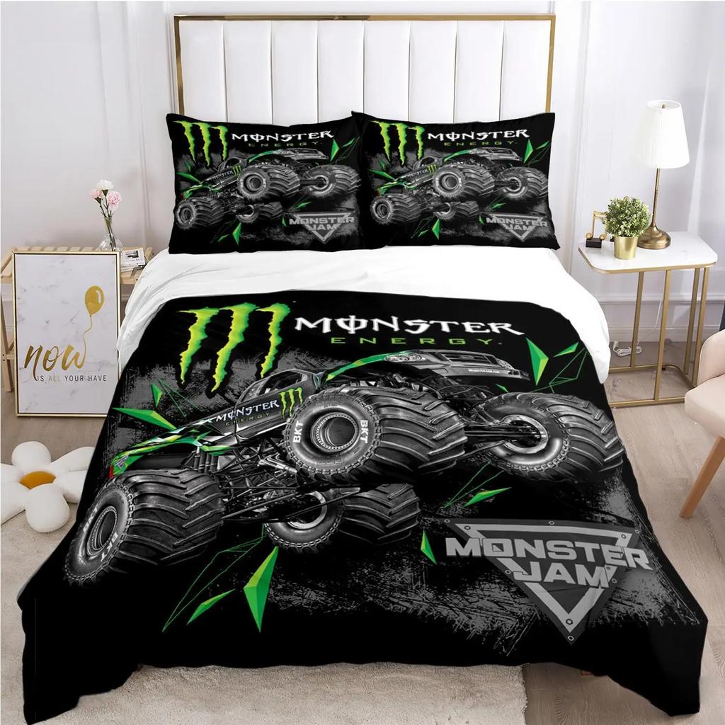 Cartoon Monster Truck All Season Duvet Cover Comforter Bedding Sets Soft Quilt Cover and Pillowcases SingleDoubleQueenKing