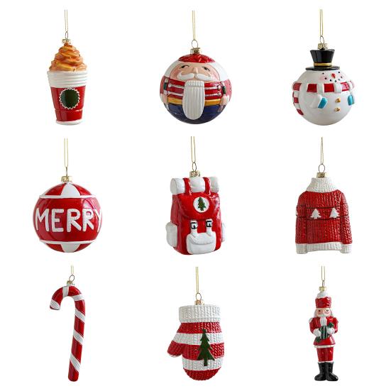 Christmas Pendant Tops Schoolbag Gloves Solder Design Tree Decoration Festive Hanging Holiday Decoration