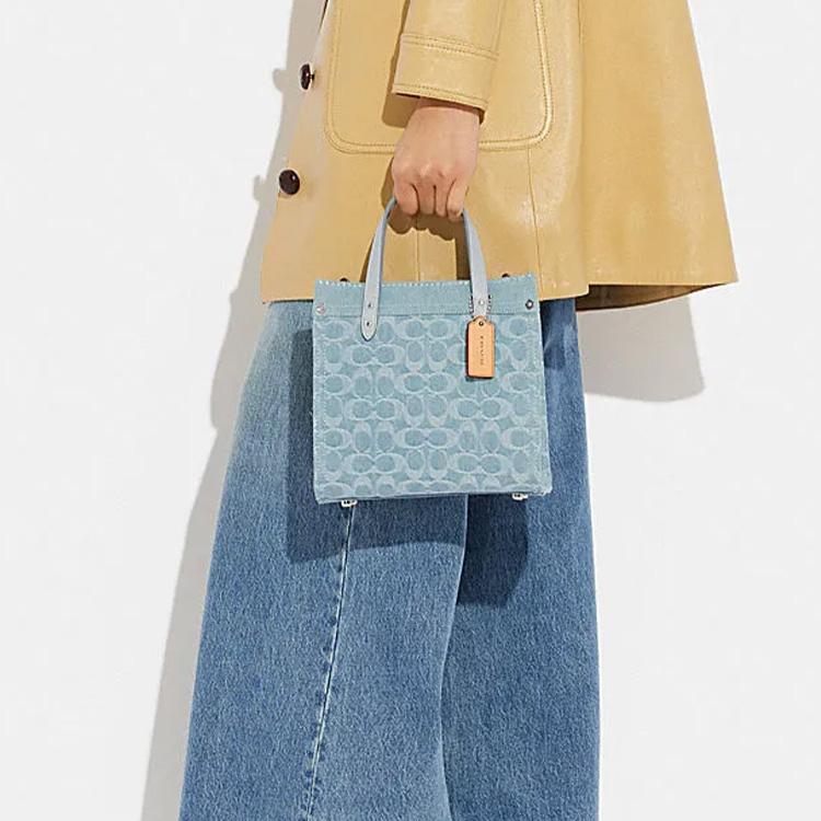 New COACH Field Fabric Tote Bag Shopping Bag Shoulder Bag Crossbody Bag Handbag Small Size Women's Blue CJ853-LHPBU