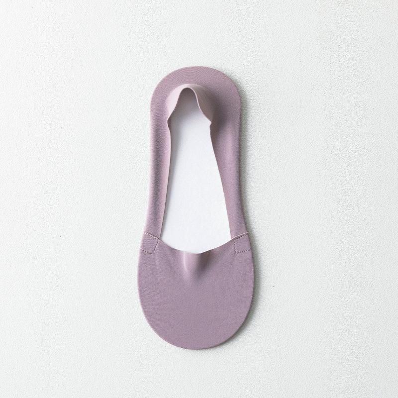 Plus Size Female Summer Thin Non Slip Non Slip Heel Shallow Mouth Invisible Ice Silk Boat Socks