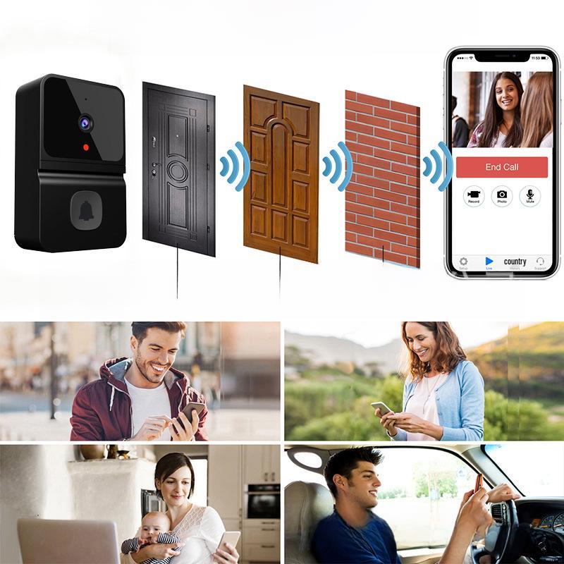 Inteligentny dzwonek wizyjny WiFi Z30 z kamerą zdalną i wbudowaną baterią