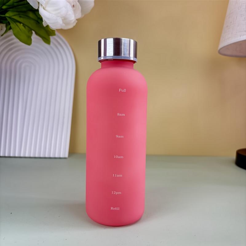 

550ml Sport Water Bottle With Time Marker Motivational Reusable Fitness Sports Outdoors Travel Leakproof Frosted Plastic Cup 550ml