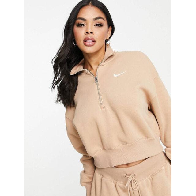

Коричневая толстовка с молнией на четверть Nike Nike