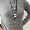 Fashionable PU Leather Necklace Versatile PU Leather Necklace With An Elegant Fortune Rings Designs for Women