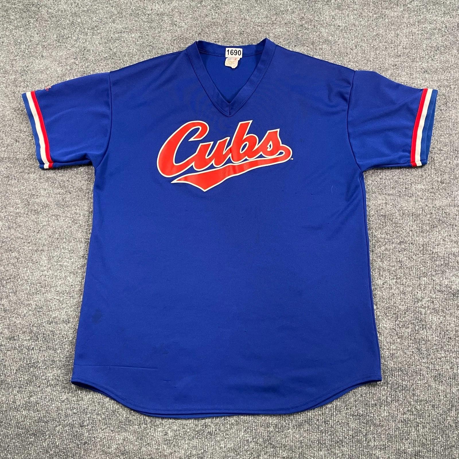 Винтажная футболка-майка Chicago Cubs Majestic 90-х годов XL 23x30 Синяя с надписью L