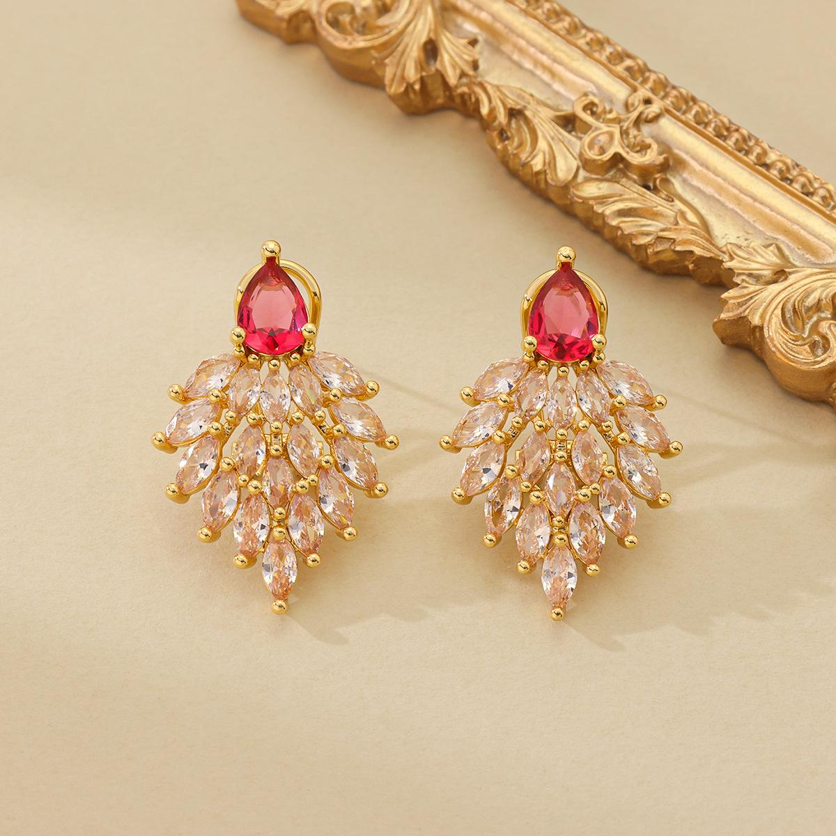 Hot Cross-border Earrings In Europe America Copper Inlaid With Zircon Light Luxury High-end Feeling 925 Silver Needle