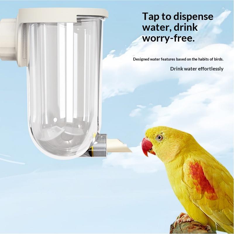 Bebedouro Automático para Pássaros Pin-Touch Sem Gotejamento Grande Capacidade 330ml Pele de Tigre Papagaio Myna Alimentador de Água Gaiola de Pássaro Suprimentos para Pendurar