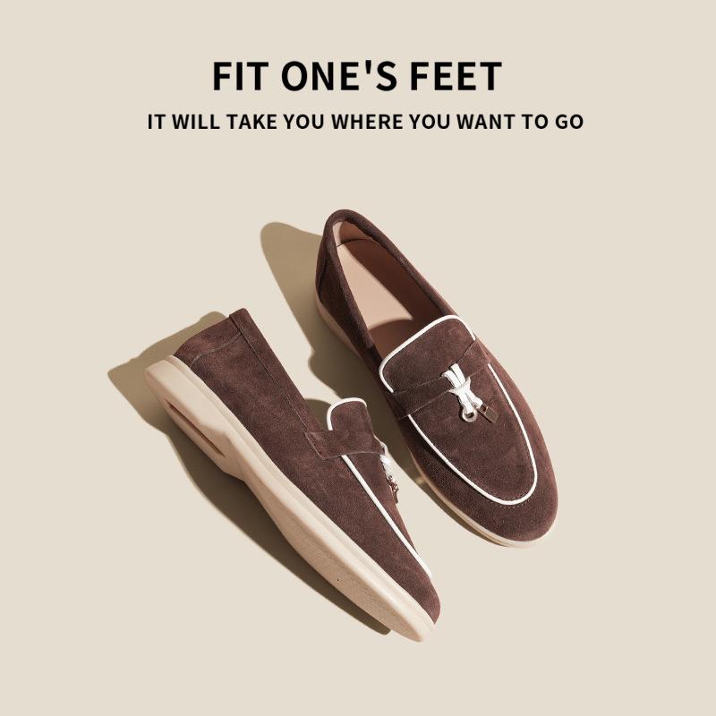 

Unisex Genuine Leather Velvet Loafers: Italian Slip-On Casual Trend 36
