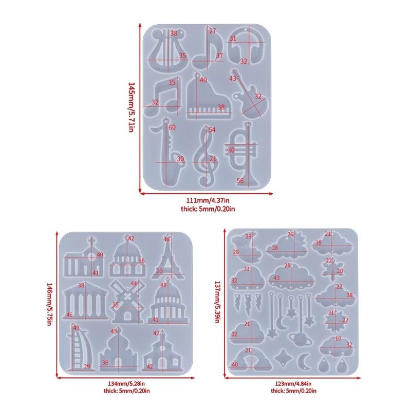 Crystal Resin Silicone Mold Geometric Mushroom Cloud Shaped Pendant Molds for Earrings Listing Ornament Making Charm DIY