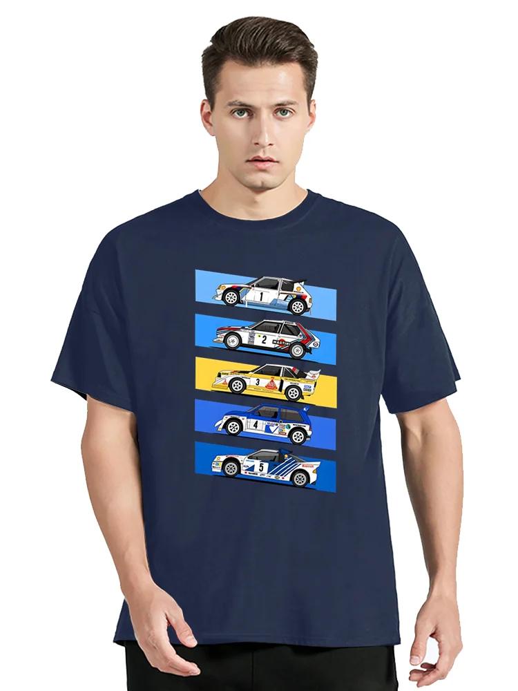 1986 Gruppe B Rallyeautos Lustige T-Shirts Mode Sommer Herren Kurzarm Baumwoll-T-Shirts Schwarze Oberteile Tees Hip Hop Streetwear