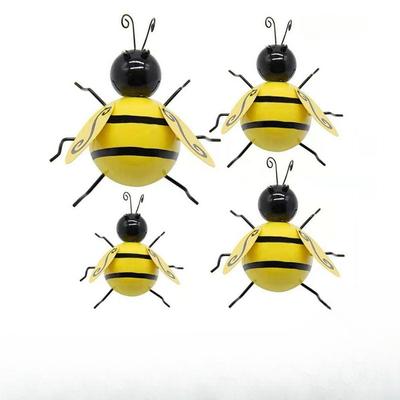 4pcs American Wrought Iron Metal Bee Decoration, Pastoral Bee Wall Decoration, Wall Hanging Wall Decoration