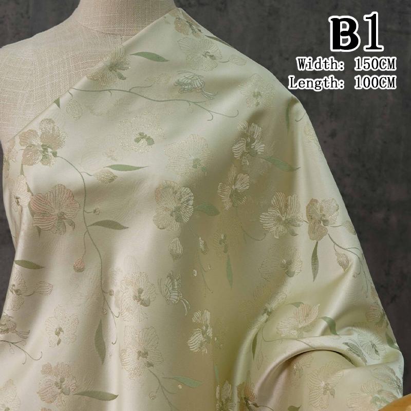 1M Butterfly Jacquard Satin Fabric For Sewing Chinese Hanfu Dress Cheongsam Bag Pillowcase Apparel Material Brocade Fabric