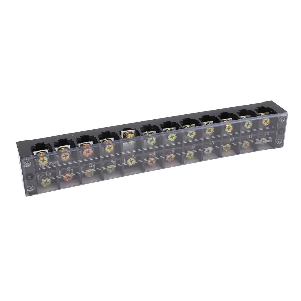 100A Terminal Strip Dual Row Large Current Wire Barrier Block Terminal Strip with Transparent Cover
