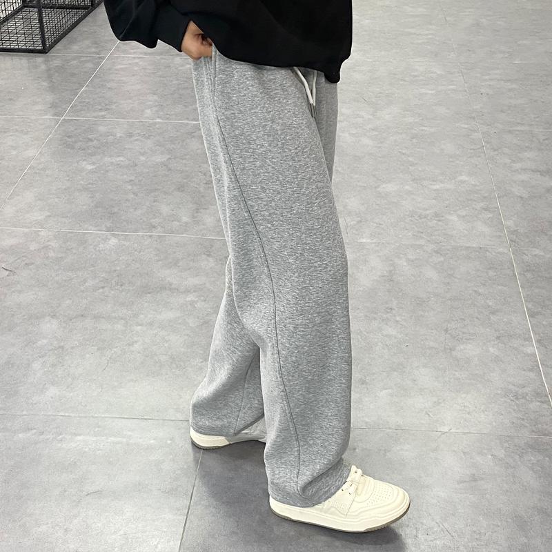 American Heavy Casual Trousers Boys Spring and Summer New Loose Straight Pants Drape Men's Sports Wide-leg Sweatpants