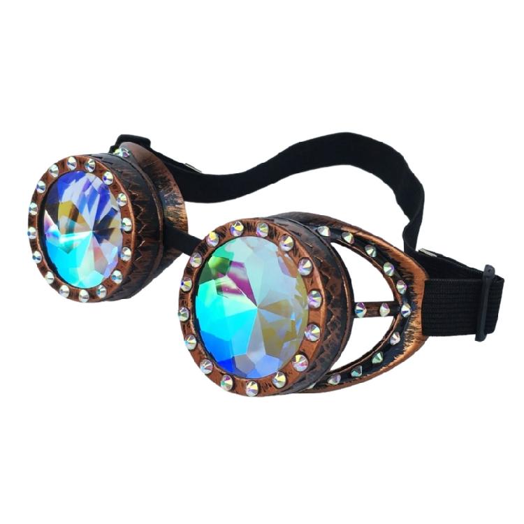 

Fashion Kaleidoscope Raves Goggles Glasses Crystal Prism Goggles Steampunk Goggle Prism Glasses for Women Men Gifts