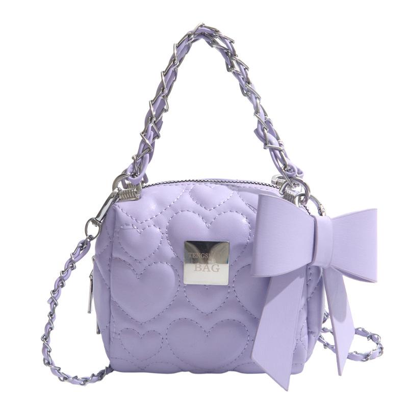 Ladies' Handbag, Women's Love Embroidered Thread Chain Handbag, Korean Chain Bag, Versatile and Western-style Bow, Small Fragrant Crossbody Bag