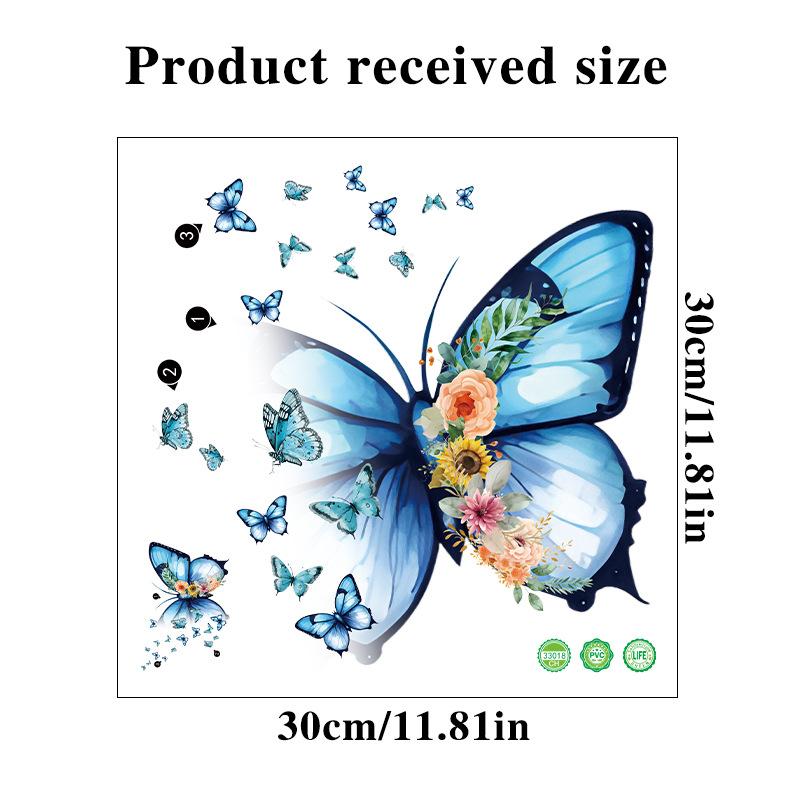 Floral Wall Sticker PVC Self Adhesive Removable Decal for Kitchen Bathroom Bedroom Home Decor